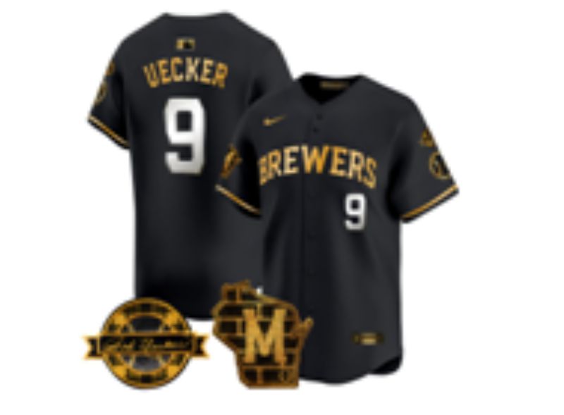 Men Nike Milwaukee Brewers #9 Uecker black MLB 2025 jersey 03